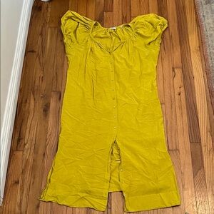 Doen Mustard Button-Up Blouse